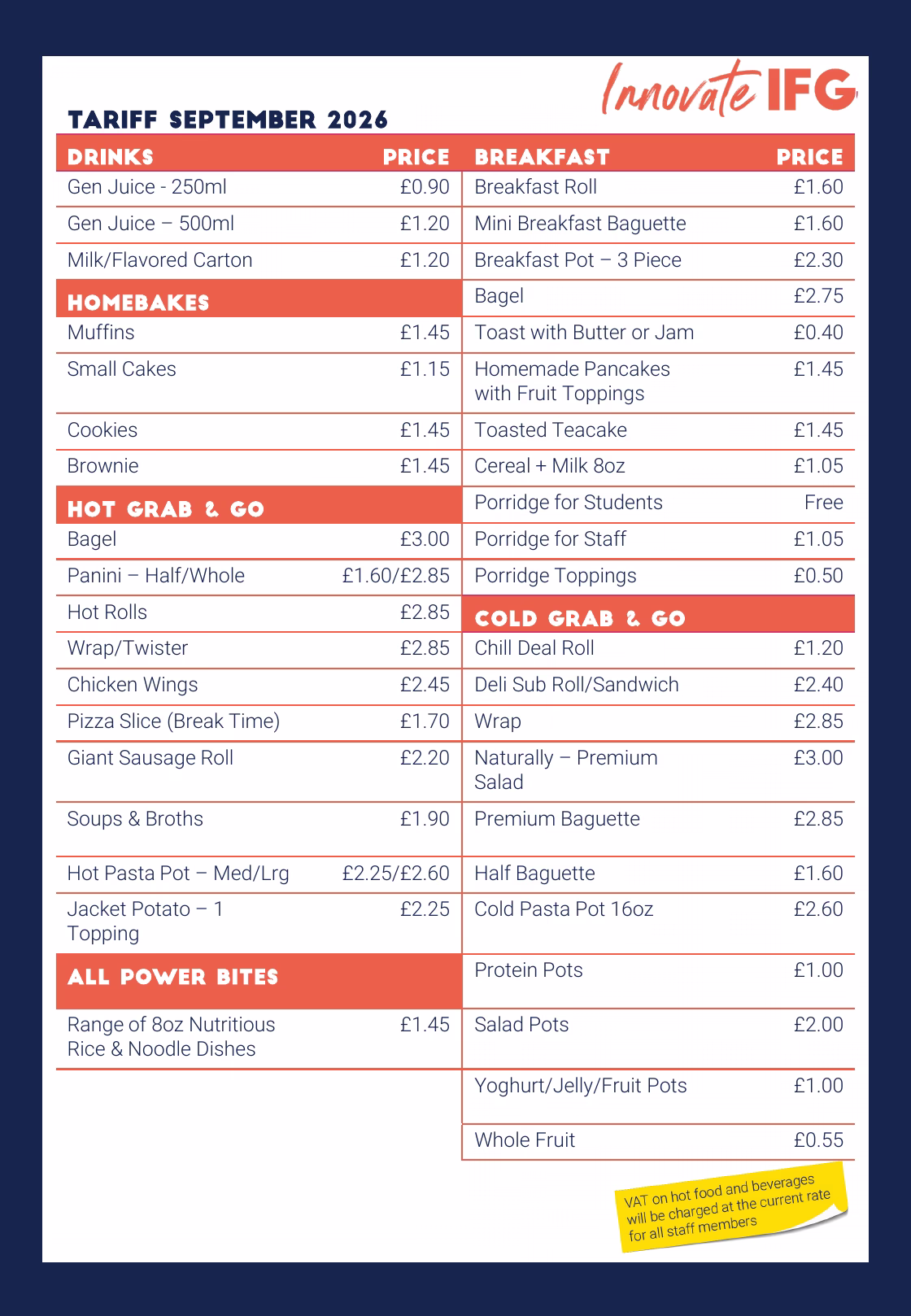 Innovate price list, page 1 (opens PDF)